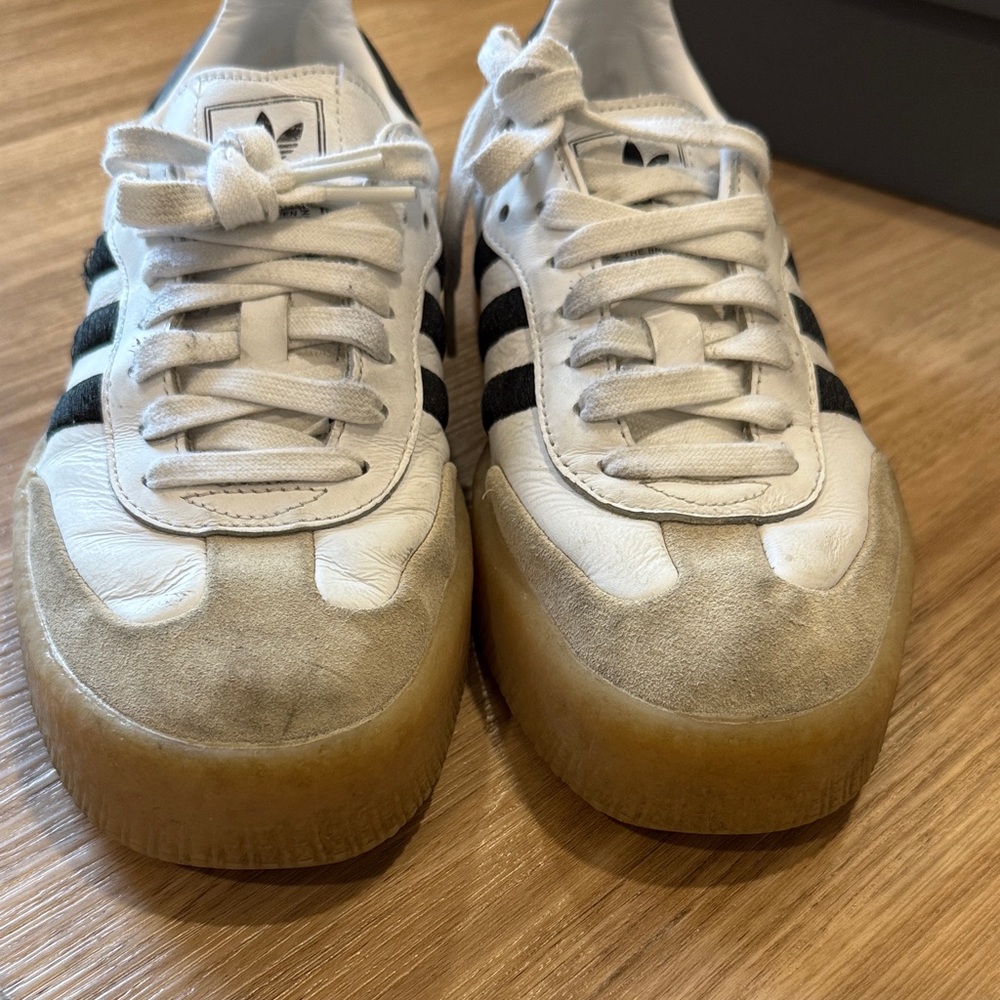 Adidas Samba White and Black Women's Shoes - Picture 2 of 9
